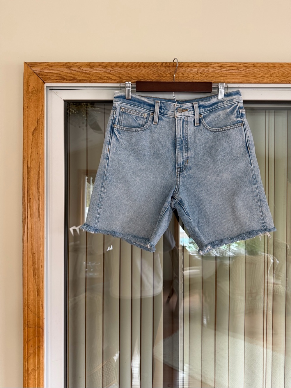 J. Crew Light Blue Denim Jean Shorts with Frayed Hem